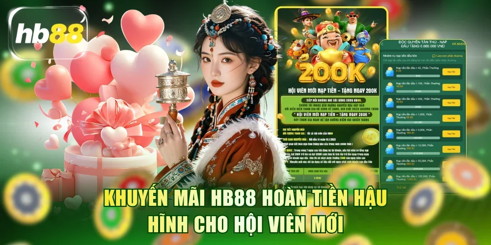 Khuyến mãi HB88 hoàn tiền hậu hĩnh cho hội viên mới