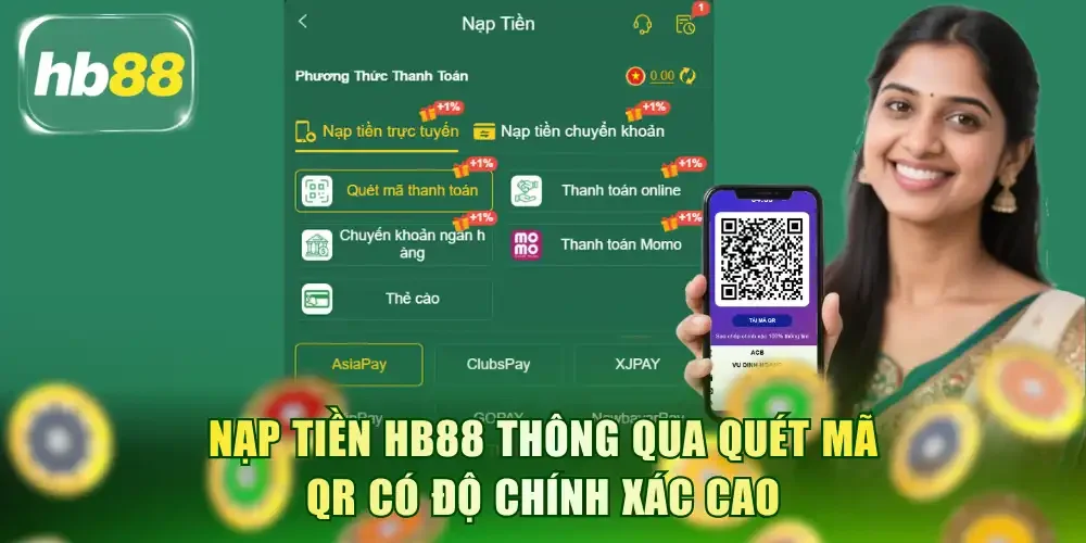 Nạp tiền HB88 thông qua quét mã QR có độ chính xác cao